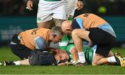 6 July 2024; Craig Casey of Ireland is attended to by team chartered physiotherapist Keith Fox and team doctor Jim McShane during the first test between South Africa and Ireland at Loftus Versfeld Stadium in Pretoria, South Africa. Photo by Brendan Moran/Sportsfile