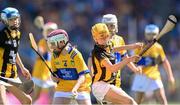 6 July 2024; Róise Kennedy, Abbey Primary School, Boyle, Roscommon, representing Clare, during the GAA INTO Cumann na mBunscol Respect Exhibition Go Games at the GAA Hurling All-Ireland Senior Championship semi-final match between Kilkenny and Clare at Croke Park in Dublin. Photo by Stephen McCarthy/Sportsfile