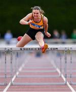7 July 2024; Giselle Ahern of Leevale A.C., Cork, competes in the Girls Under 16s 80m hurdles heats during day one of the 123.ie National Juvenile Track and Field Championships at Tullamore in Offaly. Photo by Tyler Miller/Sportsfile