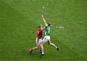 7 July 2024; Diarmaid Byrnes of Limerick in action against Seamus Harnedy of Cork during the GAA Hurling All-Ireland Senior Championship semi-final match between Limerick and Cork at Croke Park in Dublin. Photo by Daire Brennan/Sportsfile