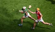 7 July 2024; Kyle Hayes of Limerick in action against Declan Dalton of Cork during the GAA Hurling All-Ireland Senior Championship semi-final match between Limerick and Cork at Croke Park in Dublin. Photo by Daire Brennan/Sportsfile