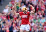 7 July 2024; Declan Dalton of Cork celebrates after scoring a second half point during the GAA Hurling All-Ireland Senior Championship semi-final match between Limerick and Cork at Croke Park in Dublin. Photo by Stephen McCarthy/Sportsfile