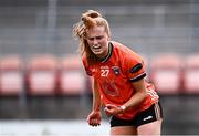 7 July 2024; Blaithín Mackin of Armagh celebrates scoring her side's first goal during the TG4 All-Ireland Ladies Football Senior Championship quarter-final match between Armagh and Mayo at the BOX-IT Athletic Grounds in Armagh. Photo by Piaras Ó Mídheach/Sportsfile