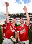 7 July 2024; Shane Barrett, left, and Shane Kingston of Cork after the GAA Hurling All-Ireland Senior Championship semi-final match between Limerick and Cork at Croke Park in Dublin. Photo by Stephen McCarthy/Sportsfile