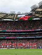 7 July 2024; Players and spectators during a tribute to the late John O'Mahony former Galway, Mayo and Leitrim manager, before the GAA Hurling All-Ireland Senior Championship semi-final match between Limerick and Cork at Croke Park in Dublin. Photo by Stephen McCarthy/Sportsfile