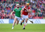 7 July 2024; Declan Dalton of Cork in action against Cian Lynch of Limerick during the GAA Hurling All-Ireland Senior Championship semi-final match between Limerick and Cork at Croke Park in Dublin. Photo by Stephen McCarthy/Sportsfile