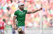 7 July 2024; Aaron Gillane of Limerick during the GAA Hurling All-Ireland Senior Championship semi-final match between Limerick and Cork at Croke Park in Dublin. Photo by Seb Daly/Sportsfile
