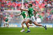 7 July 2024; Seán Finn of Limerick during the GAA Hurling All-Ireland Senior Championship semi-final match between Limerick and Cork at Croke Park in Dublin. Photo by Seb Daly/Sportsfile