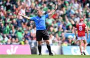 7 July 2024; Referee Thomas Walsh during the GAA Hurling All-Ireland Senior Championship semi-final match between Limerick and Cork at Croke Park in Dublin. Photo by Stephen McCarthy/Sportsfile