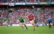 7 July 2024; Brian Hayes of Cork and Sean Finn of Limerick during the GAA Hurling All-Ireland Senior Championship semi-final match between Limerick and Cork at Croke Park in Dublin. Photo by Stephen McCarthy/Sportsfile