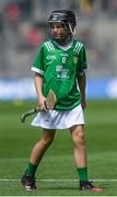 7 July 2024; Ceara Winters, St Mary's PS, Cabragh, Dungannon, Tyrone, representing Limerick during the GAA INTO Cumann na mBunscol Respect Exhibition Go Games at the GAA Hurling All-Ireland Senior Championship Semi-Final between Limerick and Cork at Croke Park in Dublin. Photo by John Sheridan/Sportsfile