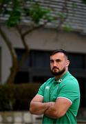 9 July 2024; Rónan Kelleher poses for a portrait during an Ireland Rugby Media Conference at the Garden Court Hotel in Durban, South Africa. Photo by Brendan Moran/Sportsfile