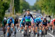 9 July 2024; Wiliam Gilbank of Lee Valley Youth CC team after winning stage one of the 2024 Junior Tour of Ireland at the Maghera stage in Clare. Photo by Stephen McMahon/Sportsfile