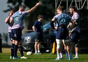 10 July 2024; Captain Peter O’Mahony speaks to teammates Tadhg Furlong, Tadhg Beirne, Josh van der Flier and Caelan Doris during an Ireland rugby squad training session at Northwood College in Durban, South Africa. Photo by Brendan Moran/Sportsfile