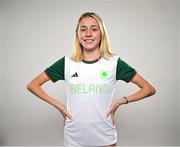 1 July 2024; Sarah Healy during the Team Ireland Paris 2024 team announcement for Athletics at the Crowne Plaza Hotel in Blanchardstown, Dublin. Photo by David Fitzgerald/Sportsfile