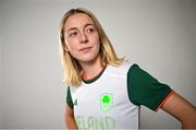 1 July 2024; Sarah Healy during the Team Ireland Paris 2024 team announcement for Athletics at the Crowne Plaza Hotel in Blanchardstown, Dublin. Photo by David Fitzgerald/Sportsfile