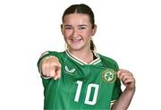 9 July 2024; Sophie Morrin during a Republic of Ireland Women's Under-19 squad portrait session at the Pillo Hotel in Ashbourne, Meath. Photo by Ben McShane/Sportsfile