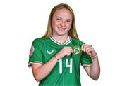 9 July 2024; Freya Healy during a Republic of Ireland Women's Under-19 squad portrait session at the Pillo Hotel in Ashbourne, Meath. Photo by Ben McShane/Sportsfile