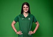 11 July 2024; Medley relay athlete Erin Friel of the Irish U18 Athletics Squad is pictured at a team day hosted on the Sport Ireland Campus in Dublin in advance of the upcoming U18 European Athletics Championships taking place in Banska Bystrica, Slovakia from 18-21 July 2024. Photo by Piaras Ó Mídheach/Sportsfile