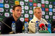 11 July 2024; Newly appointed Republic of Ireland head coach Heimir Hallgrímsson, right, and FAI director of football Marc Canham during a media conference at the Aviva Stadium in Dublin. Photo by Shauna Clinton/Sportsfile