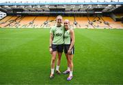 11 July 2024; Megan Connolly, left, and Denise O'Sullivan during a Republic of Ireland women's training session at Carrow Road in Norwich, England. Photo by Stephen McCarthy/Sportsfile