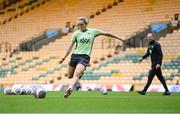 11 July 2024; Megan Connolly during a Republic of Ireland women's training session at Carrow Road in Norwich, England. Photo by Stephen McCarthy/Sportsfile