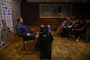 11 July 2024; Head coach Andy Farrell speaks to the media during an Ireland rugby media conference at the Garden Court Hotel in Durban, South Africa. Photo by Brendan Moran/Sportsfile