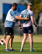 12 July 2024; Head coach Andy Farrell, left, with Jamie Osborne during an Ireland rugby captain's run at Northwood College in Durban, South Africa. Photo by Brendan Moran/Sportsfile