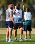 12 July 2024; Head coach Andy Farrell and Rónan Kelleher during an Ireland rugby captain's run at Northwood College in Durban, South Africa. Photo by Brendan Moran/Sportsfile