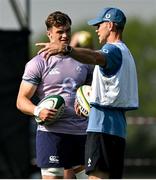 12 July 2024; Josh van der Flier, left, and defence coach Simon Easterby during an Ireland rugby captain's run at Northwood College in Durban, South Africa. Photo by Brendan Moran/Sportsfile