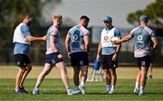12 July 2024; Head coach Andy Farrell, left, with Jamie Osborne, Rónan Kelleher, assistant coach Andrew Goodman and Jack Crowley during an Ireland rugby captain's run at Northwood College in Durban, South Africa. Photo by Brendan Moran/Sportsfile
