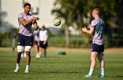 12 July 2024; Cormac Izuchukwu, left, and Nathan Doak during an Ireland rugby captain's run at Northwood College in Durban, South Africa. Photo by Brendan Moran/Sportsfile