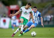12 July 2024; Cian Coleman of Cork City in action against Sean Patton of Finn Harps during the SSE Airtricity Men's First Division match between Cork City and Finn Harps at Turner's Cross in Cork. Photo by Michael P Ryan/Sportsfile