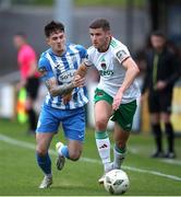 12 July 2024; Darragh Crowley of Cork City in action against Patrick Ferry of Finn Harps during the SSE Airtricity Men's First Division match between Cork City and Finn Harps at Turner's Cross in Cork. Photo by Michael P Ryan/Sportsfile