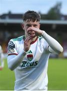 12 July 2024; Cathal O'Sullivan of Cork City celebrates after scoring his side's first goal during the SSE Airtricity Men's First Division match between Cork City and Finn Harps at Turner's Cross in Cork. Photo by Michael P Ryan/Sportsfile