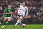 12 July 2024; Alessia Russo of England in action against Niamh Fahey of Republic of Ireland during the 2025 UEFA Women's European Championship qualifying group A match between England and Republic of Ireland at Carrow Road in Norwich, England. Photo by Stephen McCarthy/Sportsfile