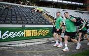 13 July 2024; Peter O’Mahony, left, and Cian Healy of Ireland arrive before the second test between South Africa and Ireland at Kings Park in Durban, South Africa. Photo by Brendan Moran/Sportsfile