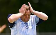 13 July 2024; Waterford manager Stephen Fitzgerald reacts during the LGFA All-Ireland U16 B Championship final match between Armagh and Waterford at Kinnegad GAA in Westmeath. Photo by Ben McShane/Sportsfile