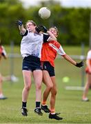 13 July 2024; Action during the LGFA All-Ireland U16 B Championship final match between Armagh and Waterford at Kinnegad GAA in Westmeath. Photo by Ben McShane/Sportsfile