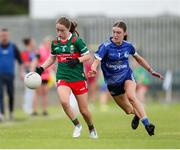 13 July 2024; Amy Doherty of Mayo in action against Gia McCabe of Cavan during the LGFA All-Ireland U16 A Championship final match between Cavan and Mayo at Duggan Park in Ballinasloe, Galway. Photo by Michael P Ryan/Sportsfile