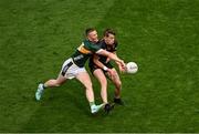 13 July 2024; Andrew Murnin of Armagh in action against Jason Foley of Kerry during the GAA Football All-Ireland Senior Championship semi-final match between Armagh and Kerry at Croke Park in Dublin. Photo by Daire Brennan/Sportsfile
