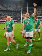 13 July 2024; Ireland players Calvin Nash, left, and Peter O’Mahony celebrate after the second test between South Africa and Ireland at Kings Park in Durban, South Africa. Photo by Brendan Moran/Sportsfile