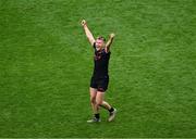 13 July 2024; Rian O'Neill of Armagh celebrates at the final whistle of the GAA Football All-Ireland Senior Championship semi-final match between Armagh and Kerry at Croke Park in Dublin. Photo by Daire Brennan/Sportsfile