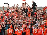 13 July 2024; Armagh supporters celebrate, on Hill 16, after the GAA Football All-Ireland Senior Championship semi-final match between Armagh and Kerry at Croke Park in Dublin. Photo by Ray McManus/Sportsfile