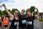 14 July 2024; Runners from left, Ann Collins, Niamh Lacey and Anna Donegan before the Irish Life Dublin Race Series Fingal 10k at Swords in Dublin. Photo by Sam Barnes/Sportsfile