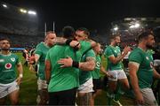 13 July 2024; Bundee Aki, left, and Andrew Porter of Ireland after the second test between South Africa and Ireland at Kings Park in Durban, South Africa. Photo by Brendan Moran/Sportsfile