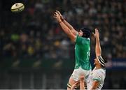 13 July 2024; Ryan Baird of Ireland takes the ball in a lineout ahead of Eben Etzebeth of South Africa during the second test between South Africa and Ireland at Kings Park in Durban, South Africa. Photo by Brendan Moran/Sportsfile