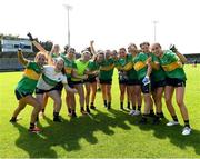 14 July 2024; Leitrim players celebrate after the TG4 All-Ireland Intermediate Championship semi-final match between Leitrim and Wexford at Parnell Park in Dublin. Photo by Matt Browne/Sportsfile