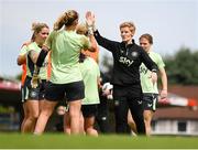 14 July 2024; Head coach Eileen Gleeson and Sophie Whitehouse during a Republic of Ireland women's training session at Turners Cross in Cork Photo by Stephen McCarthy/Sportsfile