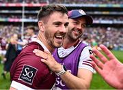 14 July 2024; Shane Walsh of Galway celebrates after his side's victory in the GAA Football All-Ireland Senior Championship semi-final match between Donegal and Galway at Croke Park in Dublin. Photo by Piaras Ó Mídheach/Sportsfile